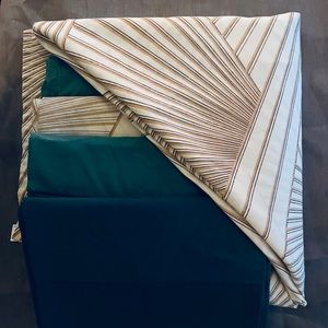 Vintage Sheets Art Deco, Emerald & Pine Greens